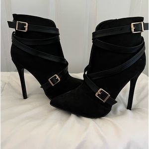 Women’s Just Fab stiletto ankle boots, black, size 7.5, new